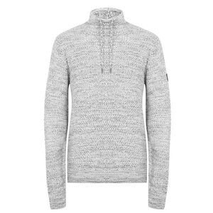 Firetrap Mens Marl Cowl Neck Sweater / Grey Marl